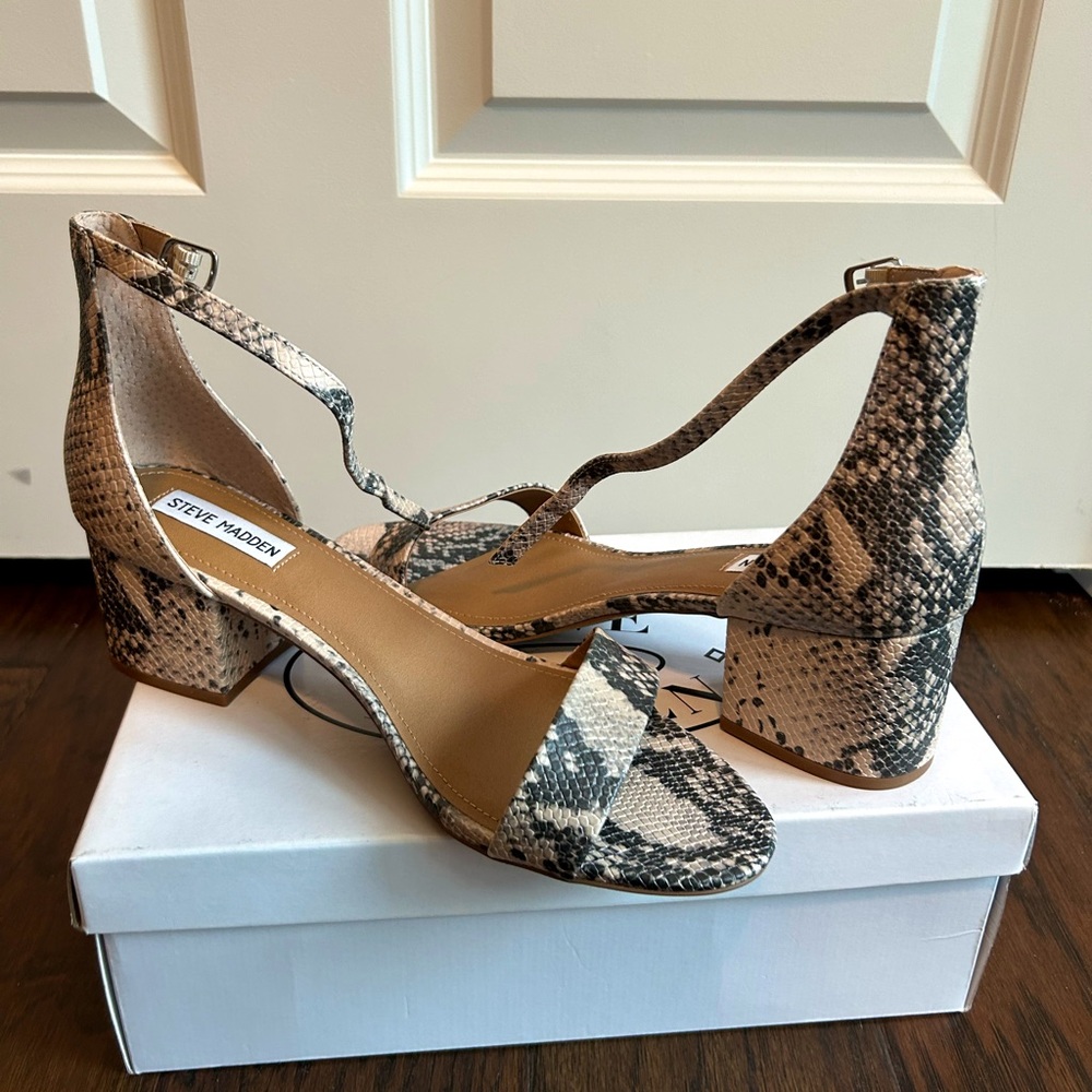 Steve Madden Snake Skin Sandal Heels